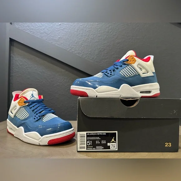 Jordan 4 Retro Messy Room - Blue White Red, Brand New DS WITH OG BOX - Picture 9 of 11